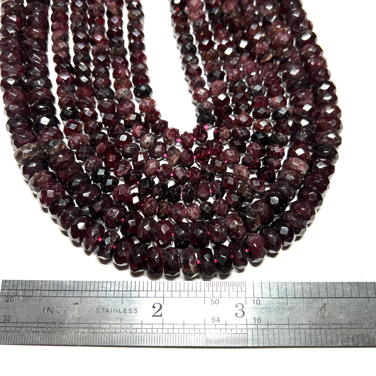 Garnet - Faceted Rondelles – The Bead Shop