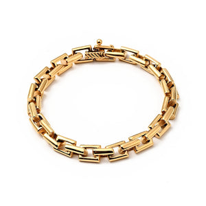 Rectangle Link Chain Bracelet - Plated Stainless - 8.27"