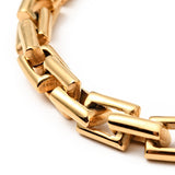 Rectangle Link Chain Bracelet - Plated Stainless - 8.27"