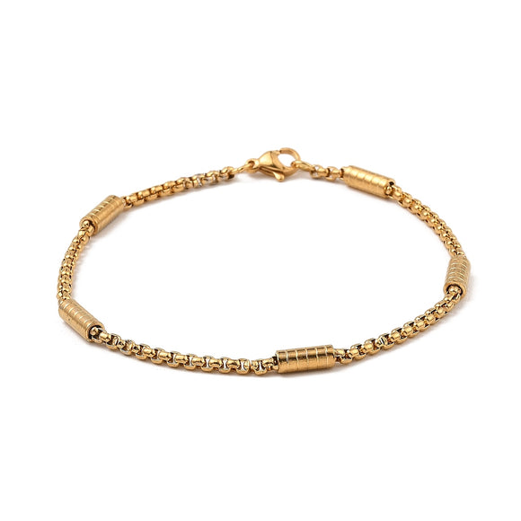 Column Link Box Chain Bracelet - Plated Stainless - 8.31