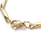 Bar Link Chain Bracelet -Plated Stainless -  8-5/8"