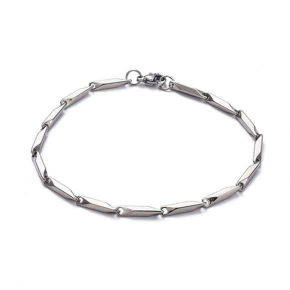 Bar Link Chain Bracelet - Plated Stainless - 8-5/8