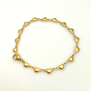 Heart Bracelet Gold Plated Stainless