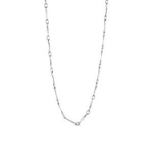 Chain Necklace - Rhodium Plated Sterling Silver - 17.7"