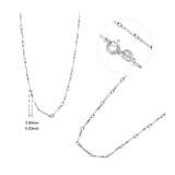 Chain Necklace - Rhodium Plated Sterling Silver - 17.7"