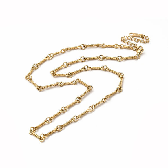 Twist Bar Link Chain Necklace - 18.43