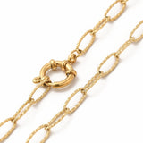 Textured Cable Chain Necklace -  Plated Stainless - 20"