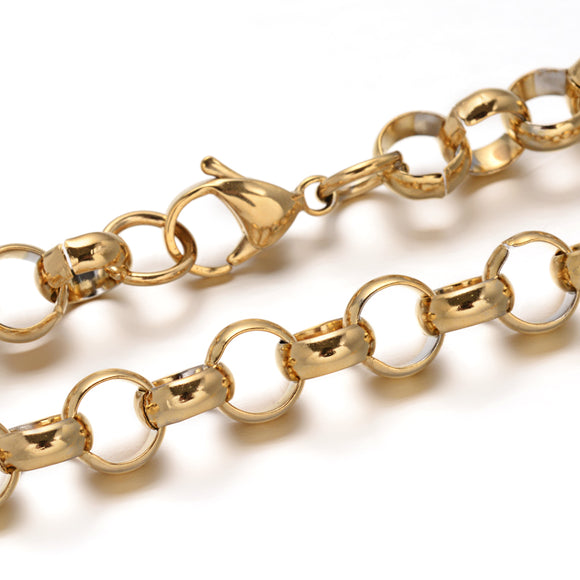 Rolo Chain Necklace - Plated Stainless -  19.7