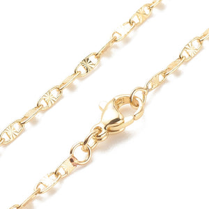 Oval Link Chain Necklace - Plated Brass - 17.72"