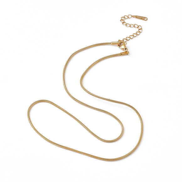 Snake Chain Necklace - Plated Stainless - 17.52