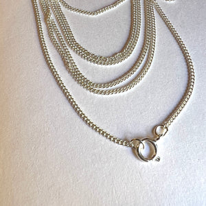 Round Curb Link Necklace - Sterling Silver