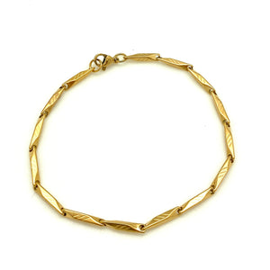 Vintage Bar Style Bracelet - Plated Stainless - 8.5"